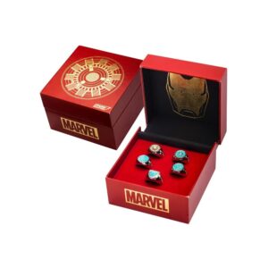 SET ANILLOS AJUSTABLES MARVEL IRON MAN ARC REACTORS