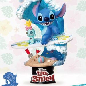 Disney Summer Series Diorama PVC D-Stage Stitch Surf 15 cm